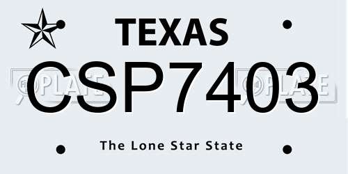 CSP7403 Texas License Plate