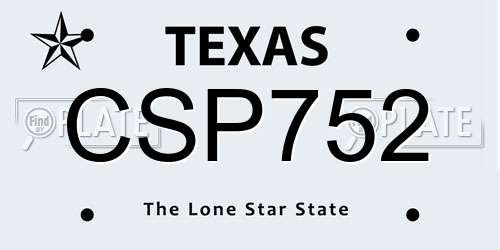 CSP752 Texas License Plate