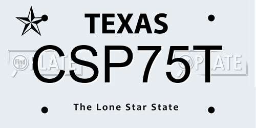 CSP75T Texas License Plate