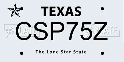 CSP75Z Texas License Plate