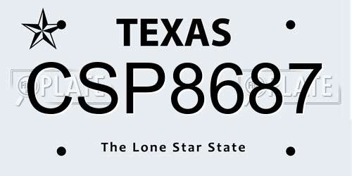 CSP8687 Texas License Plate