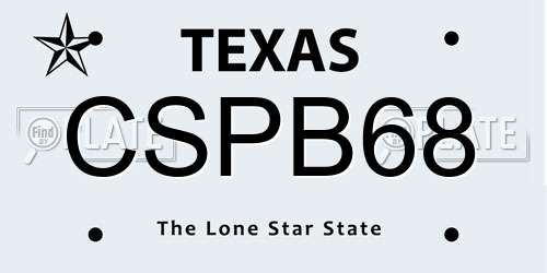 CSPB68 Texas License Plate