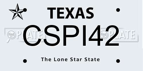 CSPI42 Texas License Plate