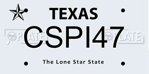 CSPI47 Texas License Plate