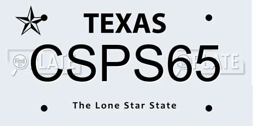 CSPS65 Texas License Plate