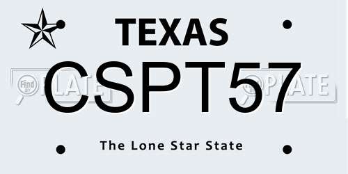 CSPT57 Texas License Plate