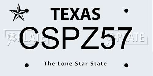 CSPZ57 Texas License Plate