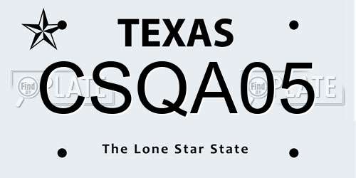 CSQA05 Texas License Plate