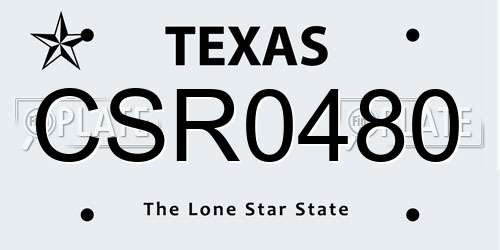 CSR0480 Texas License Plate
