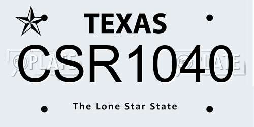 CSR1040 Texas License Plate