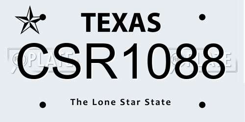CSR1088 Texas License Plate