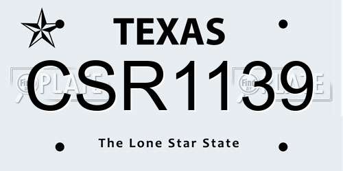 CSR1139 Texas License Plate