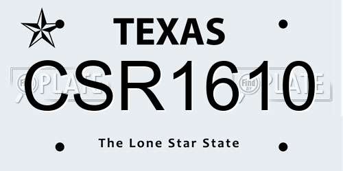 CSR1610 Texas License Plate