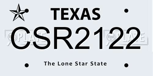 CSR2122 Texas License Plate