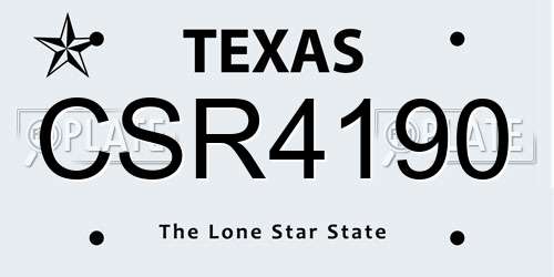 CSR4190 Texas License Plate