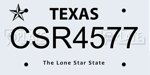 CSR4577 Texas License Plate