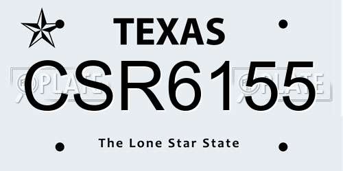 CSR6155 Texas License Plate
