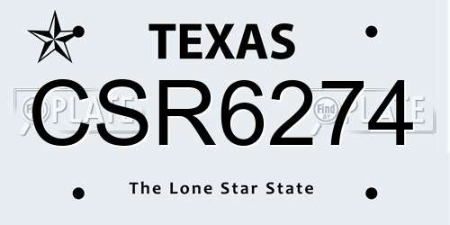CSR6274 Texas License Plate
