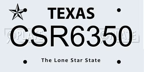 CSR6350 Texas License Plate