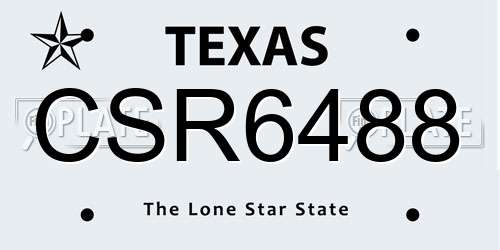 CSR6488 Texas License Plate