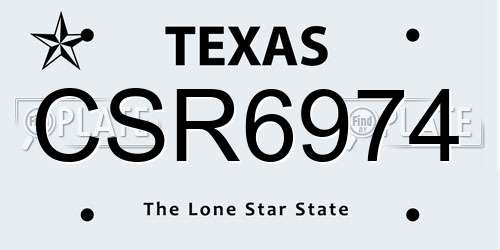 CSR6974 Texas License Plate