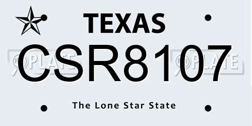 CSR8107 Texas License Plate