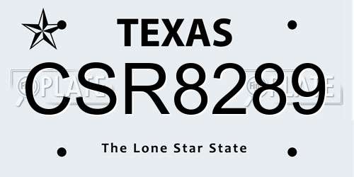 CSR8289 Texas License Plate