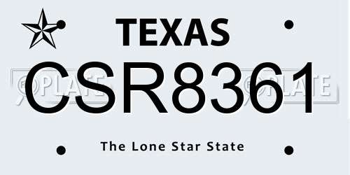 CSR8361 Texas License Plate