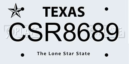 CSR8689 Texas License Plate