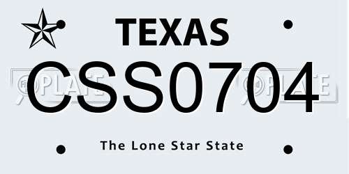 CSS0704 Texas License Plate
