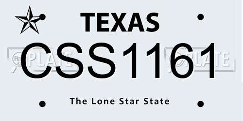 CSS1161 Texas License Plate