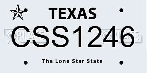 CSS1246 Texas License Plate