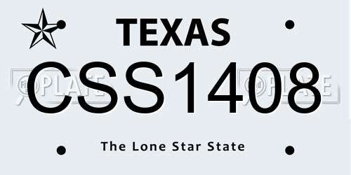 CSS1408 Texas License Plate
