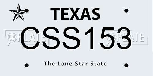CSS153 Texas License Plate