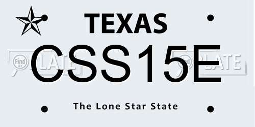 CSS15E Texas License Plate