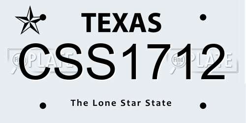CSS1712 Texas License Plate