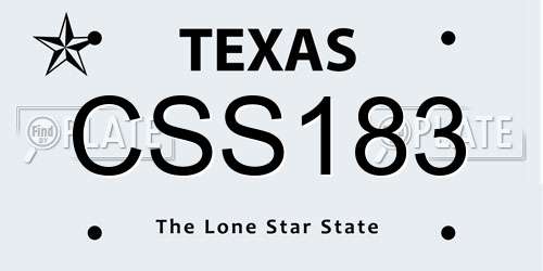 CSS183 Texas License Plate