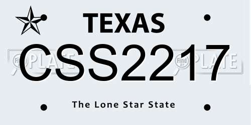 CSS2217 Texas License Plate