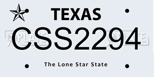 CSS2294 Texas License Plate