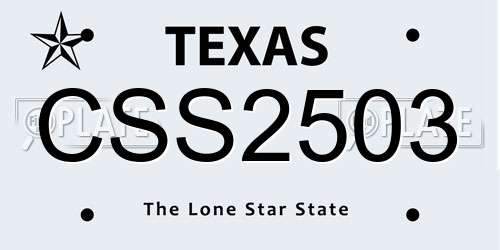 CSS2503 Texas License Plate