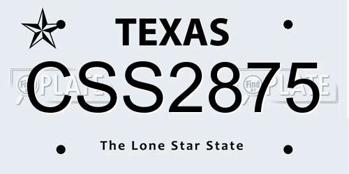 CSS2875 Texas License Plate