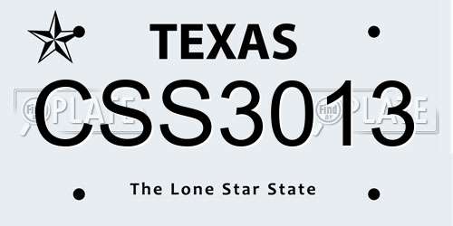 CSS3013 Texas License Plate
