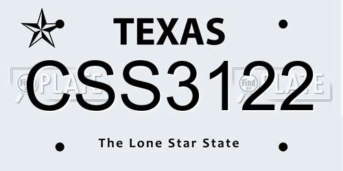 CSS3122 Texas License Plate