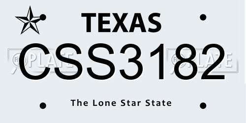 CSS3182 Texas License Plate