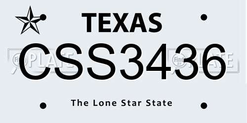 CSS3436 Texas License Plate