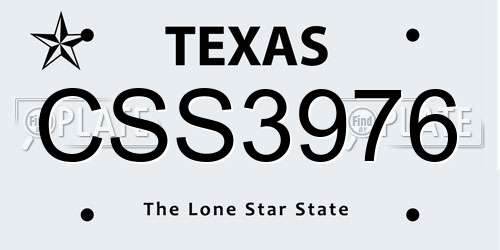 CSS3976 Texas License Plate
