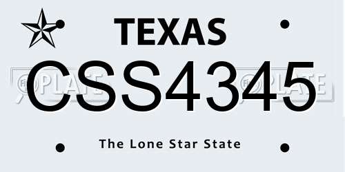CSS4345 Texas License Plate