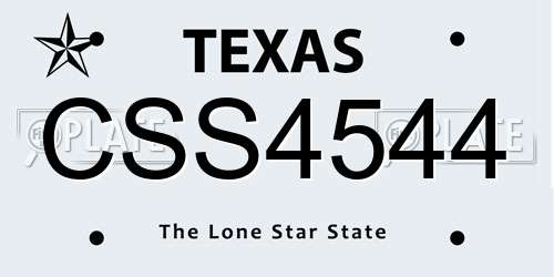 CSS4544 Texas License Plate