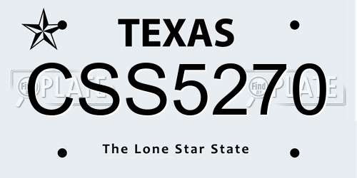 CSS5270 Texas License Plate