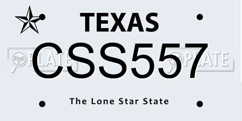 CSS557 Texas License Plate